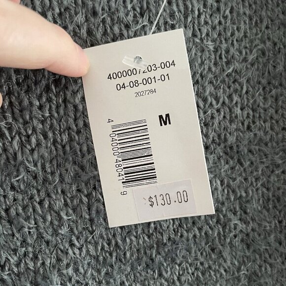 Room 34 Women M Gray Alpaca Blend Knit Open Front Duster Eyelash Cardigan NWT - Picture 8 of 11